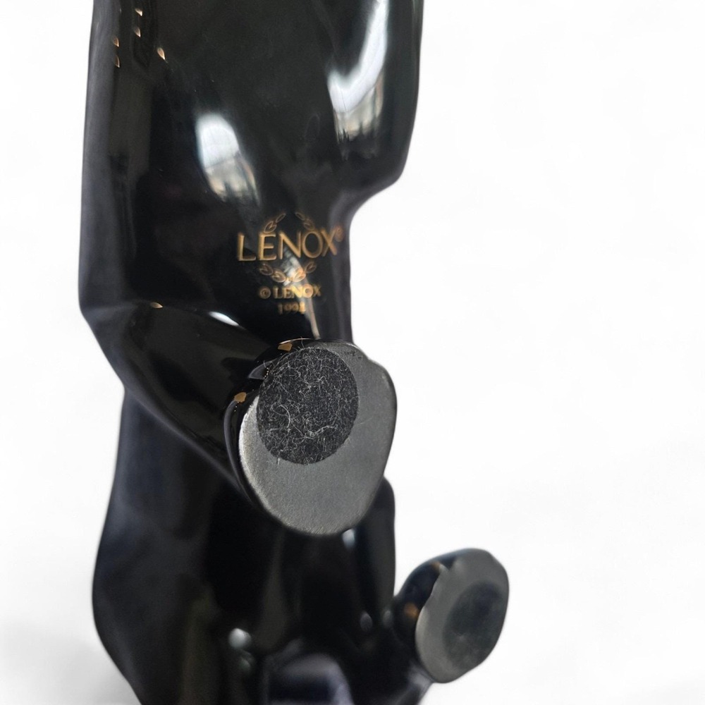 Lenox Cat MCM 1994 Fine Porcelain 24k Gold Details Panther Midnight Prowl 9" - Picture 8 of 13